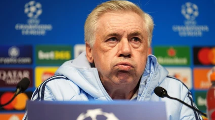 Ancelotti, en la rueda de prensa previa a su partido contra el Manchester City en el Etihad Stadium