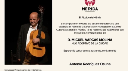 Nombrado Hijo Adoptivo de la ciudad de Mérida al guitarrista Miguel Vargas