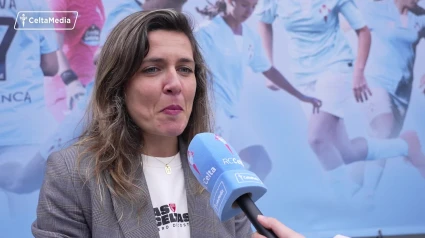 Xisela Aranda, consejera del RC Celta, en la inauguración del nuevo módulo para As Celtas