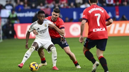 Vinicius, durante el Osasuna-Real Madrid