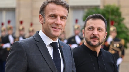 Macron y el presidente ucraniano, Zelenski