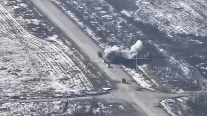 Imagen del 13 de febrero durante los bombardeos cerca de la central de Zaporiyia