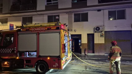 Incendio en la calle Jacinto Benavente de Castellón de la Plana