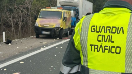 Guardia Civil atiende el atropello mortal de un operario de grúa en la autovía A-15