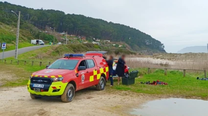 Los bomberos de Ferrol tras finalizar la actuación