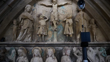 Detalle de la portada norte del Santo Sepulcro