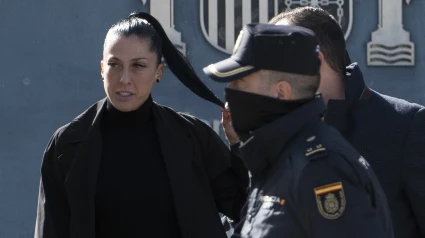 Jenni Hermoso, a su salida de la Audiencia Nacional tras declarar en el juicio.