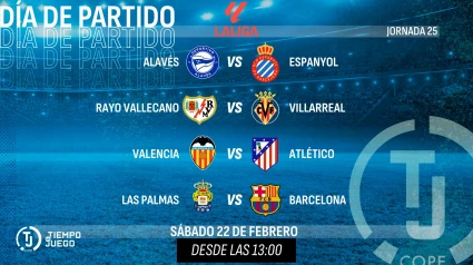 Sigue en Tiempo de Juego la jornada 25 de Primera División.