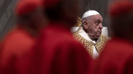 Ciudad del Vaticano, Vaticano, 31 de diciembre de 2024 El Papa Francisco preside las Primeras Vísperas y el Te Deum en la Basílica de San Pedro del Vaticano