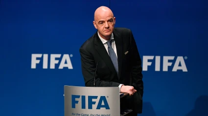 Gianni Infantino, presidente de la FIFA, durante un congreso del organismo