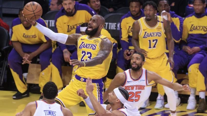 LeBron James, en el partido ante los Knicks