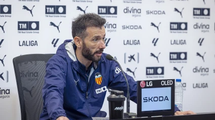 Carlos Corberán, en rueda de prensa