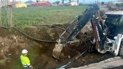 Obras realizadas en las pedanías del sur de Lorca para recuperar el suministro de agua potable tras el temporal