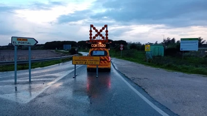 Carretera de la red provincial perteneciente a Diputación cortada por desperfectos ocasionados por las lluvias