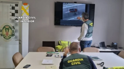 Agentes de la Guardia Civil analizando imágenes