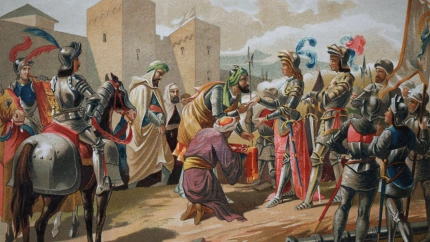 Reconquista de la Península Ibérica. Guerra de Granada. Rendición de Granada, 1492. Muhammad XII, Fernando II de Aragón, Isabel I de Castilla