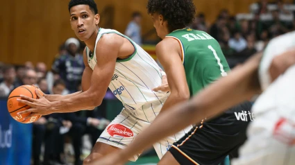 Tyson Pérez durante un partido contra el Joventut