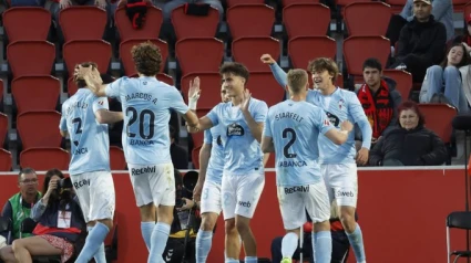 El Celta celebrando el gol