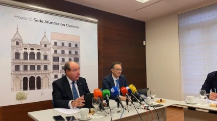 El presidente de Afundación, Miguel Angel Escotet, presentando el proyecto en Ourense