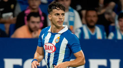 Álvaro Aguado, durante un partido con el RCD Espanyol