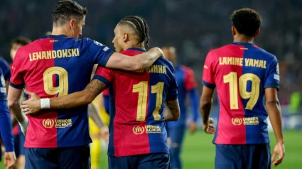 Lamine, Lewandowski y Raphinha camino de un récord goleador