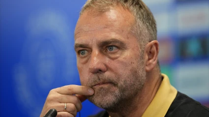 Hansi Flick, durante la rueda de prensa de este viernes previa al partido ante Leganés.