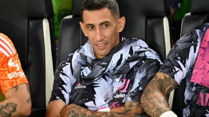 Ángel Di María, durante un partido con la Juventus en el estadio de Udinese.