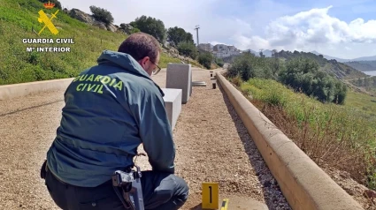 Lugar en el que se produjo el robo de las farolas, en Alange
