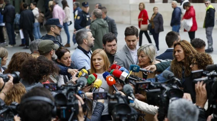 La delegada del Gobierno en la Comunitat Valenciana, Pilar Bernabé, realiza declaraciones a su llegada este lunes a los juzgado de València