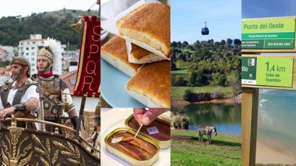 Imagen de la Pasión Viviente de Castro, comida típica de Cantabria, Parque de la Naturaleza de Cabárceno y señalización en el Parque Natural de Oyambre