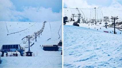 Valdesquí, a tope de nieve estos días