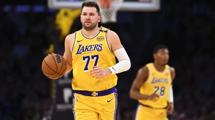 Luka Doncic, en un partido con los Lakers