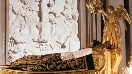Imagen del Cristo de la Cama que aparece en el cartel de la Semana Santa 2025.