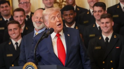 Donald Trump durante uno de sus múltiples discursos desde su reelección como presidente de USA