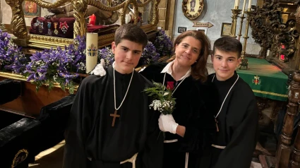 Mónica con sus hijos Pelayo y Álvaro