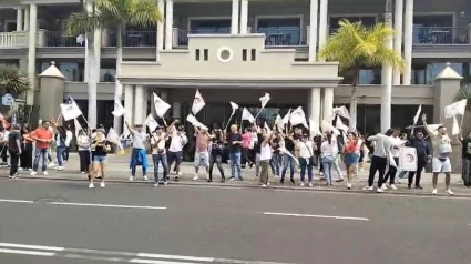Trabajadores manifestándose