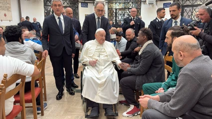 El Papa Francisco en la cárcel regina Coeli