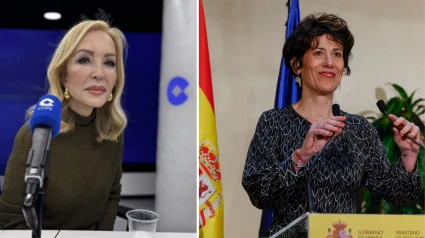 Carmen Lomana y la ministra de Seguridad Social, Elma Saiz