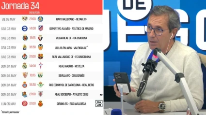 Horarios de la 34ª jornada de LaLiga.