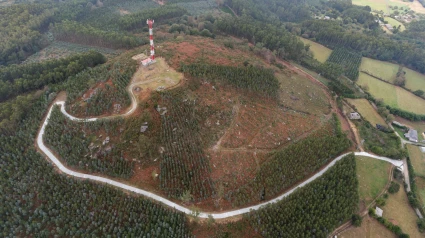 Foto aérea del pico de Ferreira, en donde afectó el rayo