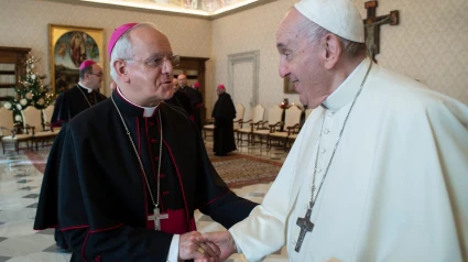 El Obispo de Ourense, Monseñor Leonardo Lemos, con el Papa Francisco