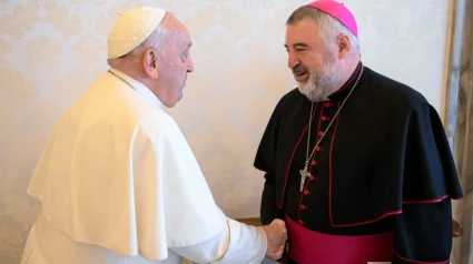 Don Carlos en una de sus audiencias privadas con el Papa Francisco.