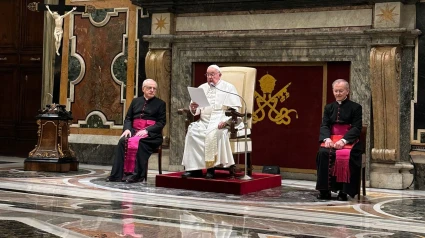El día en el que se le entregó la imagen al Papa Francisco