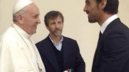 Aouate en su encuentro con el Papa Francisco