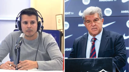 Isaac Fouto y Joan Laporta