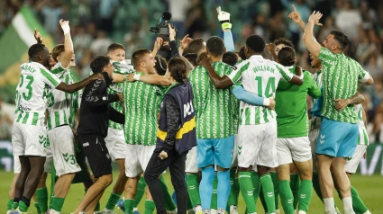 El Betis celebra la victoria ante el Valladolid