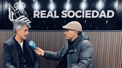 Imanol Alguacil durante una entrevista con Marco Antonio Sande