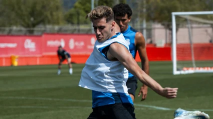 Robert Navarro en un entrenamiento esta semana
