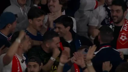 Javier Pastore, en la grada parisina ante el Arsenal
