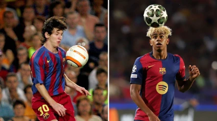 Leo Messi y Lamine Yamal